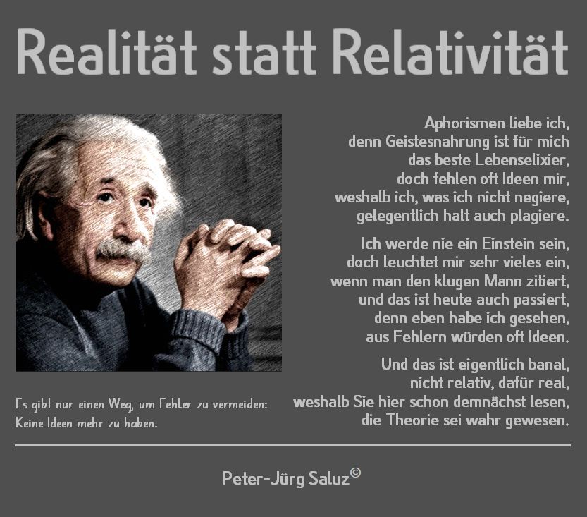 Realität statt Relativität